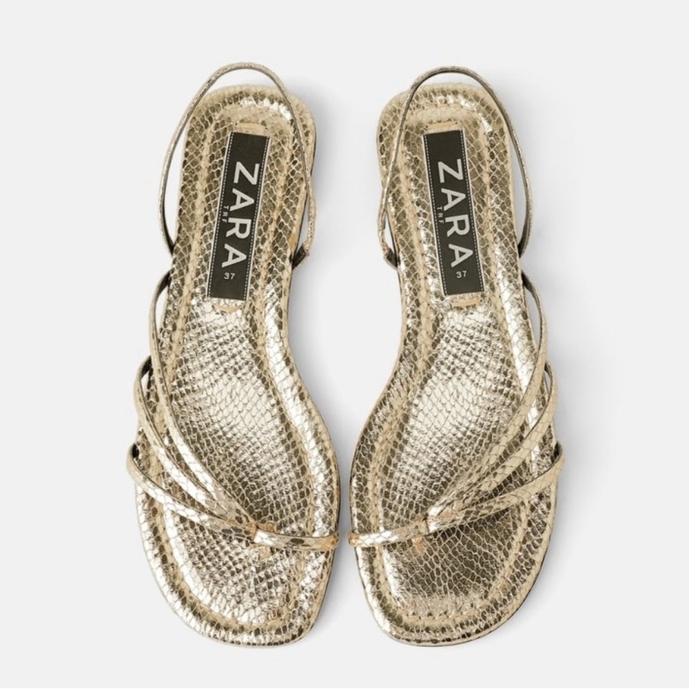 Zara Gold Strappy Sandals